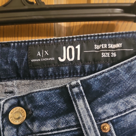 Women's Mid Rise Super Skinny Dark Blue Jeans - Picture 5 of 7